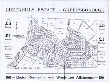 Flyer - Advertisement, Greenhills Estate - Greensborough, 1944c