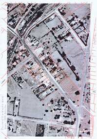 Map - Aerial Photograph, 1945 meets 2012: property boundaries lain over 1945 aerial photograph x 2, 1945