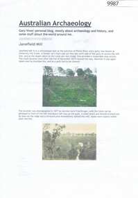 Document, Gary Vines, Australian Archaeology: Janefield Mill by Gary Vines, 12/08/2022
