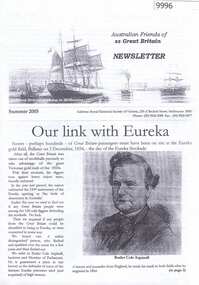 Article - Newsletter, Royal Historical Society of Victoria, Australian Friends of ss Great Britain: Our link with Eureka, 2005