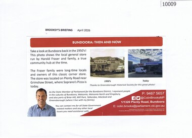 Article, Brooky's Briefing, Bundoora Then and Now, 04/2026
