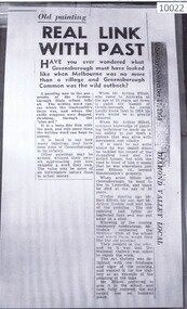 Newspaper - Newspaper Clipping, Diamond Valley Local, Old Painting - Real Link with Past, 17/11/1954