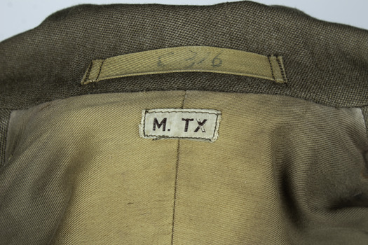 Close-up of jacket label. 
