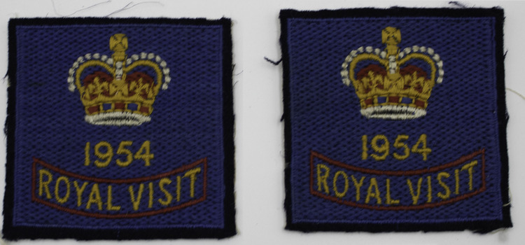 Identication military shoulder patch for Queen Elizabeth visit 1954.