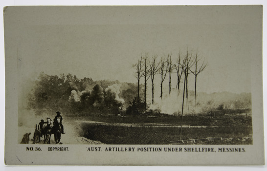 No. 36 Aust. Artillery Position Under Shellfire, Messines