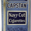 Rectangle-shaped card box with blue print, labelled "Capstan" Navy Cut Cigarettes