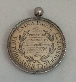 Victorian Agricultural Society  Medal, 1850's