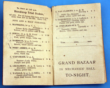 Kirkstall Racing Club Programme 1923, Handicap Trial Stakes page, 1923