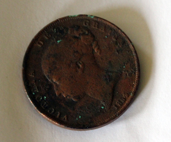 1854 Penny Coin, Head, 1854