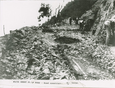 Workers on Great Ocean Road Lorne  men working by hand