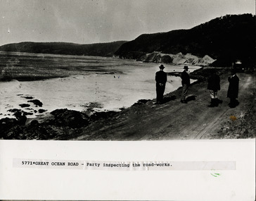 Party inspecting road works on Great Ocean Road