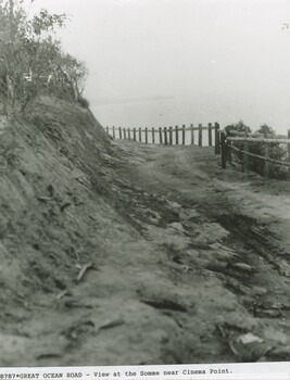 Great Ocean Road Cinema Point (The Somme) showing road and wooden railing
