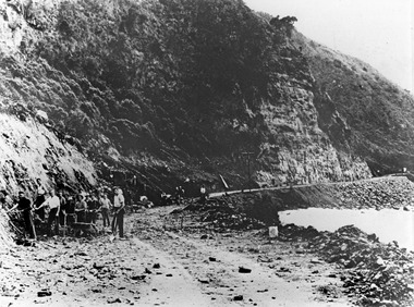 Photograph - Diggers at qork Great Ocean Road , near Cathedral Rock, Diggers at Work near Cathedral Rock Great Ocean Road