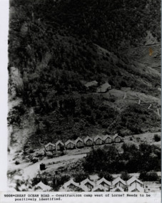 Photograph - Construction camp Great Ocean Road , near Lorne, Great Ocean Road construction camp near Lorne
