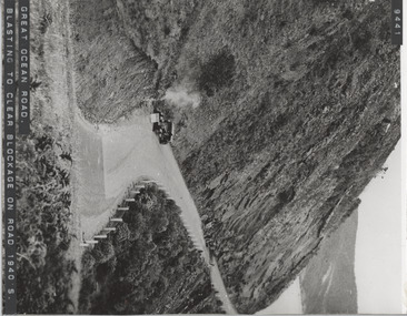 Photograph, Blasting to clear blockage Great Ocean Road