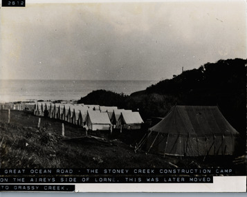 Photograph, Stony Creek Construction Campsite Great Ocean Road