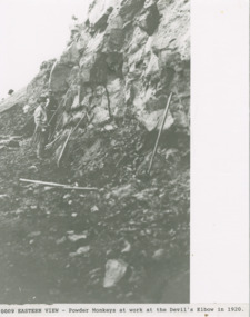 Photograph, Powder monkey at work on Great Ocean Road at Devils Elbow near Eastern View 1920