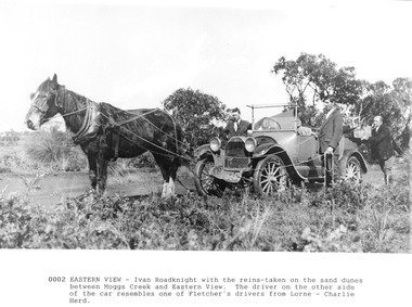 Photograph, Horse and Car near Moggs Creek