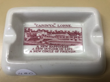 Souvenir - White china ashtray, White China Souvenir of Lorne ashtray