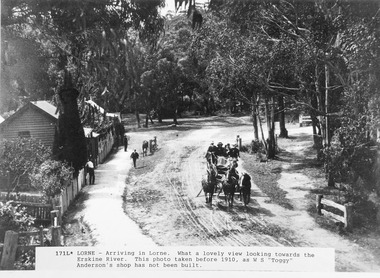 Photograph - Arriving Lorne Erskine River Bridge pre 1910
