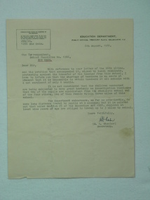 letter, letter fom D.H Wheeler to The Corrspondent, School Committee No. 1286