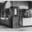 Black and white photograph of the interior of the Flinders Street building showing the bar in the club around 1960.