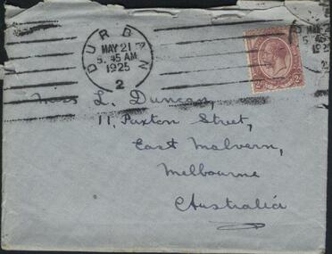 Letter - Correspondence, Letter to Lillie from Joe, 19 May  1925