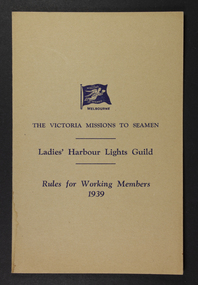 Two fold booklet in cream colour and printed in blue ink containing the rules for working members of the LHLG in 1939