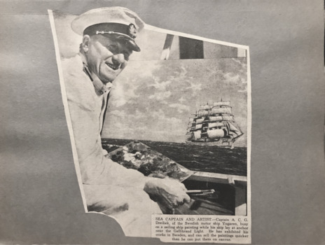 Newspaper clipping  about Captain A.C.G. Dreillek