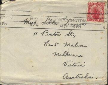 Envelope addressed to Lillie Duncan