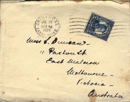 Handwritten envelope with stamp addressed to Lillie Duncan