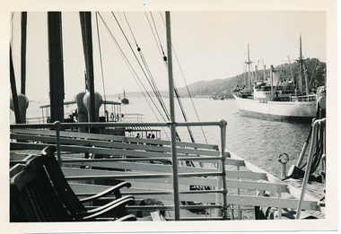 Photograph - Photograph, Black and white, Allan Charles Quinn, Passing ship on Elbe River, 4 June 1950