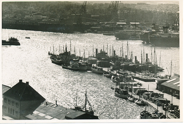 Photograph - Photograph, Black and white, Allan Charles Quinn, The fishing harbour, Gothenburg, Sweden, 9 July 1950