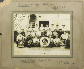 Photograph - Photograph, Black and white, S.S. "Hororata's" Football Team, April 1923, April 1923