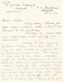 Letter - Correspondence, Letter to Lillie from Ted