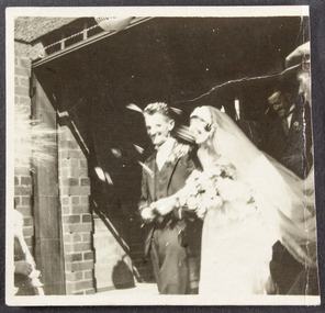 Photograph - Photograph, Sepia, Just married, Harry and Dora, 14 February 1928