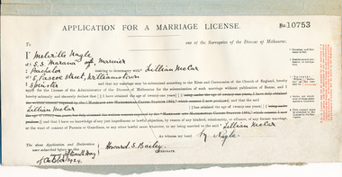 legal record (item) - Register, Application for a Marriage License, Circa 1929