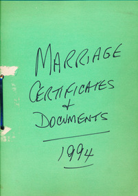 legal record (item) - Register and Documents, Marriage Register + Documents 1994, Circa 1994