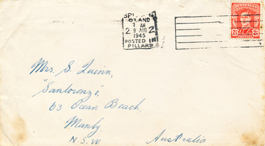 Letter, Letter from Allan Quinn to his mother, 15 July 1945