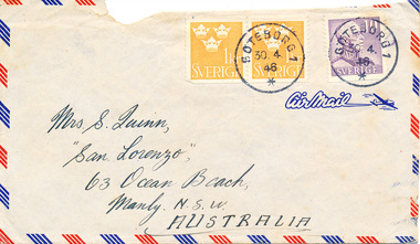 Letter, Letter from Allan Quinn to his mother, 5th July, 1946