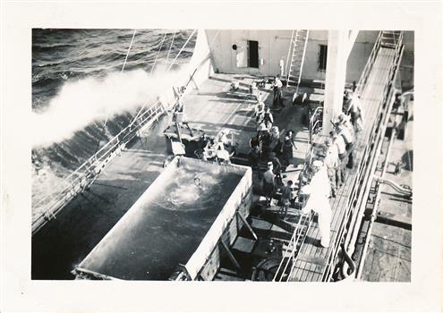Crossing the line ceremony on the ship Ariston