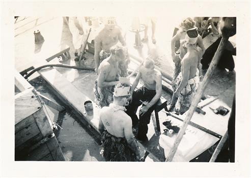Crossing the line ceremony on the ship Ariston