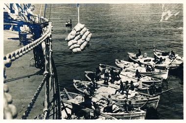 Photograph - Photograph, Black and white, Allan Charles Quinn, Loading Fish Flour
