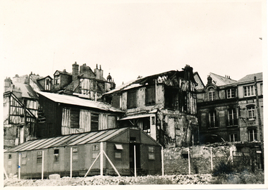 Old residential district in ruins Rouen post WW2