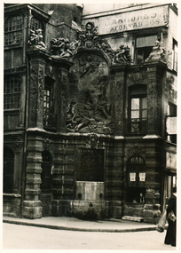 Photograph - Gelatin silver photograph, Fontaine du Gros-Horloge (Great-Clock Fountain) - Rouen, 05 June 1949