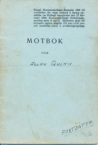 Document - Motbok (Passbook), Motbok for Allan Quinn, 1945