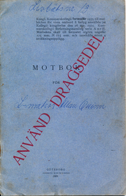 Document - Motbok (Passbook), Motbok for Allan Quinn