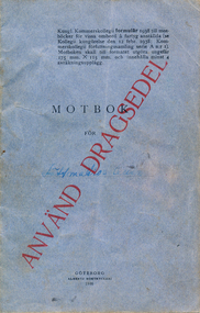 Document - Motbok (Passbook), Motbok for Quinn, c. 1946