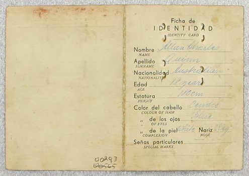 Argentinian identity card with photo ID of a seaman