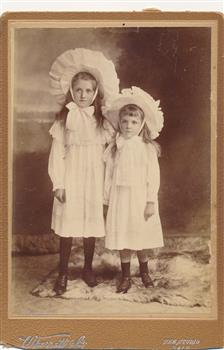 Two young girls possibly Olive and Lillie Duncan